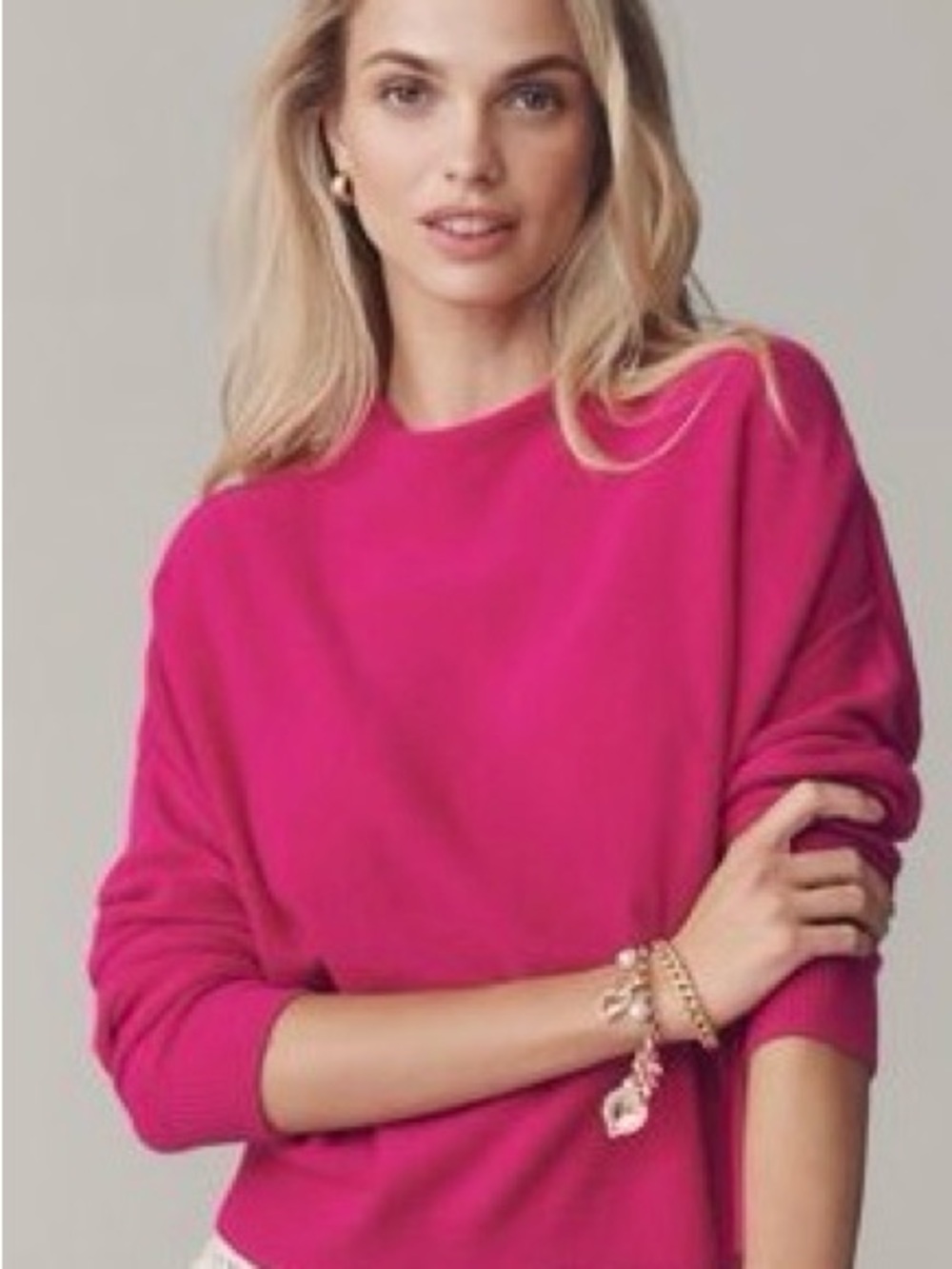 Pilcro Bright Pink Cowl-Neck Sweater